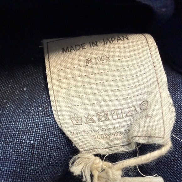 45R 45rpm Studio Japan Indigo 100% Linen Pinafore Wrap Dress Blue Size 0 / XS - Picture 12 of 14
